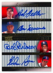 2008 UD Upper Deck Premier Nolan Ryan/Bob Gibson/Feller/Newcombe Quad Auto 5/15 - Picture 1 of 2