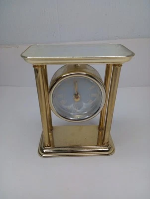 Bulova Quartz Table Clock Brass Finish Working Desk Decor 1990's - Image 1 of 4