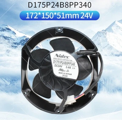 NIDEC D1751P24B8PP340 24V 3.4A ABB880/580 Inverter Cooling Fan 4-wire - Image 1 of 4