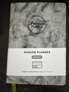 Passion Planner Marble Gray 12 Month Planner Undated Monday Start NEW Sealed - Picture 1 of 3