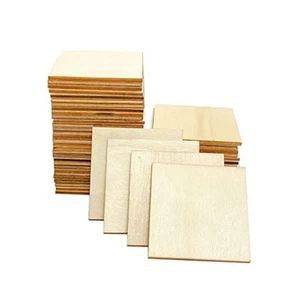 150 Pack 2 Inch Wooden Square Cutouts Blank Wood Pieces Unfinished Tiles for - Picture 1 of 2