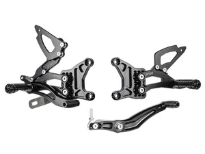 Bonamici Black Aluminium Rearsets to fit Yamaha YZF R6 2006-2016 - Picture 1 of 2