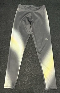 Adidas Girls Leggings Large Gray Abstract Poly Blend Compression Activewear 14Y - Picture 1 of 9