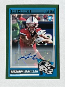 2025 Score Green Parallel AUTO #17 Tetairoa McMillan Carolina Panthers RC Rookie - Bild 1 von 2