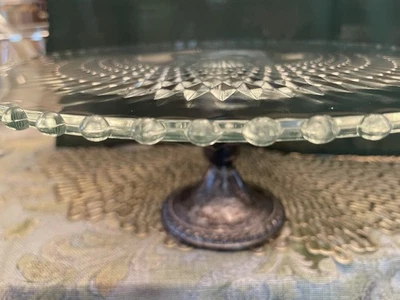 Soporte de pedastal de cristal ponderado de plata esterlina Duchin Creation vintage Foto 1 de 4