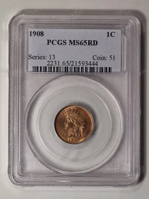 1908 1C Indian Cent - Type 3 Bronze PCGS MS65RD - Image 1 of 4