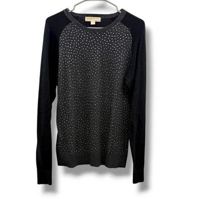 Suéter Michael Michael Kors Tachonado Talla Mediana Gris Oscuro Manga Larga Pullover Foto 1 de 4