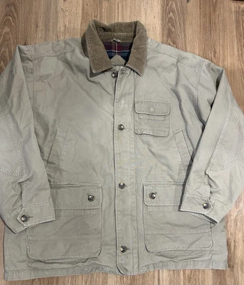 Vintage Haggar Mens XL Barn Field Chore Work Jacket Coat Tan Brown Flannel Lined - Image 1 of 4