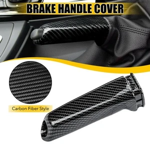 Carbon Fiber Look Brake Handbrake Handle Cover For BMW E46 E60 E90 E92 F30 F32 - Picture 1 of 8
