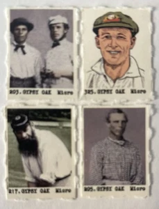 (4) WG GRACE SAM WRIGHT DONALD BRADMAN Gypsy Oak Micro Gumball Cricket Cards - Picture 1 of 1