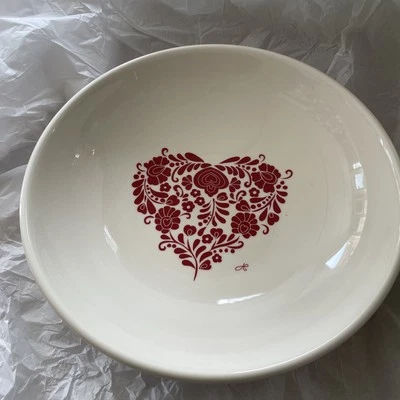 Portmeirion Jan Constantine 13inch Low Bowl Red Heart Made In England Perfect - Image 1 of 4
