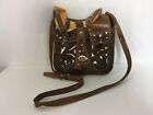 Womens Shoulder Purse Brown Leather Mexican Hand Tooled Western Horse Saddle Bag
