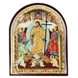 Resurrección Decente a los Infiernos de Cristo y Levantamiento de Adán y Eva Icono 4x 3.25" - Imagen 1 de 2