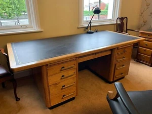 Large Abbess Vintage Pedestal Desk Art Deco style circa 1950 - Picture 1 of 2