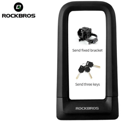 NEW ROCKBROS Bike Anti-theft U Lock Anti-hydraulic High-strength Double Lock - Image 1 of 4