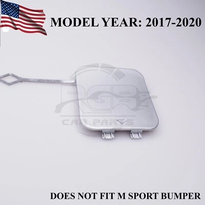 Cubierta de gancho de remolque de parachoques trasero para BMW G30 520i 530e 540i 17-20 Glacier Silver A83 Foto 1 de 4