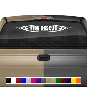 #106 FIRE RESCUE Decal Sticker Windshield Window Vinyl Banner Truck Car Tribal - Picture 1 of 5