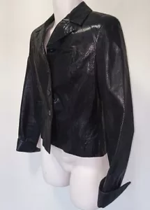 CACHE 90s Gold-Tag Light-Wt Soft LEATHER Snake-Pattern Jacket NEUWERTIG/UNGETRAGEN Gr. 4 - Bild 1 von 17