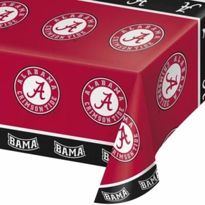 Alabama Crimson Tide Plastic Tablecloth 54" x 108" Alabama Tableware Supplies - Picture 1 of 1