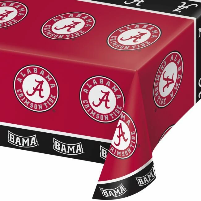 Alabama Crimson Tide Plastic Tablecloth 54" x 108" Alabama Tableware Supplies - Image 1 of 1