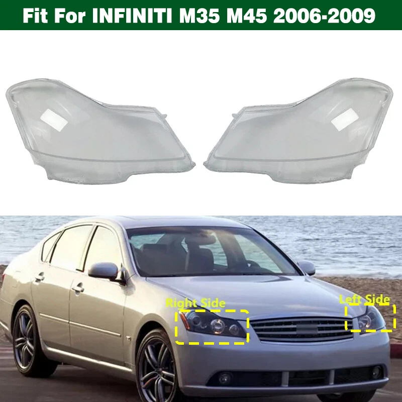 Par de cubiertas de carcasa de lente transparente para faros + pegamento para Infiniti M35 M45 2006-2009 Foto 1 de 4