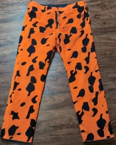 Mens L Vintage Cabela’s Whitetail Clothing Blaze Orange Camo Fleece Pants Flaws - Picture 1 of 15
