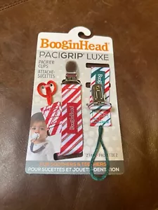 BooginHead Pacigrip Luxe Pacifier Clips - 2 Pack Christmas Colors Red and Green - Picture 1 of 2