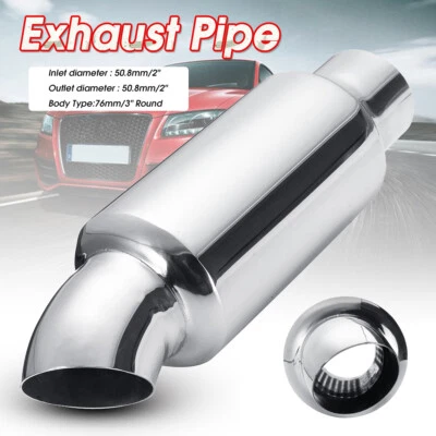 UNIVERSALE AUTO SILENZIATORE SCARICO INOX Ø 52mm MARMITTA TERMINALE DI SCARICO - Immagine 1 di 4