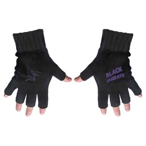 Black Sabbath 'Purple Logo and Devil' Fingerless Gloves - NEW OFFICIAL - Picture 1 of 1