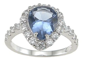 Anillo de aniversario de plata esterlina de 1,5 quilates con acabado de rodio circular clavija - Imagen 1 de 5