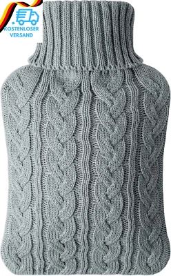 BESUCHE DEN VICLOON-STORE Vicloon Wärmflasche Mit Bezug,2L Strickbezug Für Wärmflasche,Abnehmbare Und Wasc