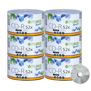 300 Pack MyEco CD-R CDR 52X 700MB 80Min Economy Logo Blank Recordable Media Disc - Afbeelding 1 van 3