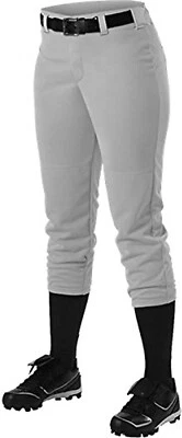 Alleson Athletic Girls Fast pitch Softball Belt Loop Pants, Grey XL 6/8 - Image 1 of 2