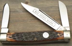 Vintage 1970’s BIG HORN Italy Premium Stock Knife - Bone Handles - Quality!! - Picture 1 of 15