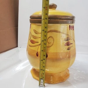 Home Trends Italian Villa Medium Canister with Lid - 9" Stoneware Tuscan Design - Picture 1 of 12