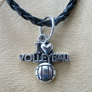 Necklace I love volleyball pendant necklace pendant - Picture 1 of 1