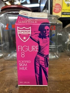 VINTAGE SUPERIOR DAIRIES FIGURE 8 MILK CARTON STATESVILLE NC BOTTLE BILTMORE - Picture 1 of 5