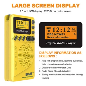 Pocket Digital DAB FM Radio Portable MP3 Player LCD Display Speaker Micro USB - Bild 1 von 12