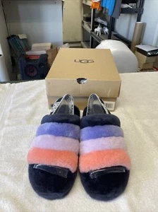 UGG STARRY NIGHT MULTI FLUFF YEAH SLIDE SHEEPSKIN SLIPPERS Women's US 8 - Picture 1 of 8