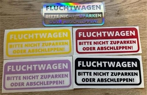 Aufkleber / Sticker - Fluchtwagen Auto / Motorrad / MTB / Boot - Bild 1 von 3