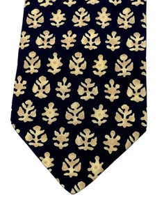 Emporio Armani 100% Silk Tie Navy Matisse Leaf Cut Out Print RARE Vintage 90s - Picture 1 of 10