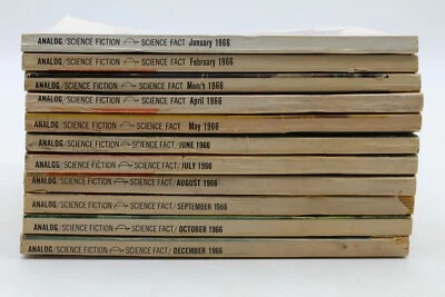 Analog (1930) 1966 Jan-Oct Dec No Nov 11 Pulp Magazines Anderson Clement VG+ - Image 1 of 4