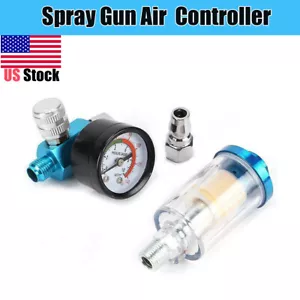 Spray Gun Air Compressor Oil Water Separator Trap Filter With Regulator Gauge - Picture 1 of 9
