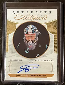 Philipp Grubauer 2022-23 UD Artifacts Auto AF-PG Seattle Kraken - Foto 1 di 2