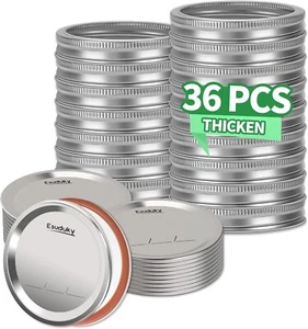 36Pcs Mason Jar Lids with Rings Wide Mouth Upgrade Canning Lids with Rings/Band - Picture 1 of 7