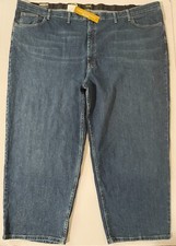 NWT Lee Mens Size 58x30 Loose Fit Stretch Waist Straight Leg Denim Blue Jeans