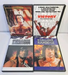 Sylvester Stallone DVD Lot: Rocky, Victory, Rambo 2, Rambo 3 (DVD) - Picture 1 of 16