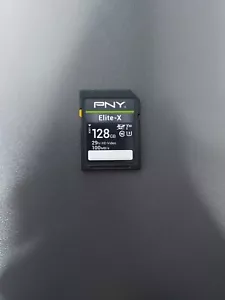 PNY 128GB ELITE- X -- SD CARD - V30 - 100MB/s - SDXC Flash Card NO ORIGINAL BOX - Picture 1 of 2