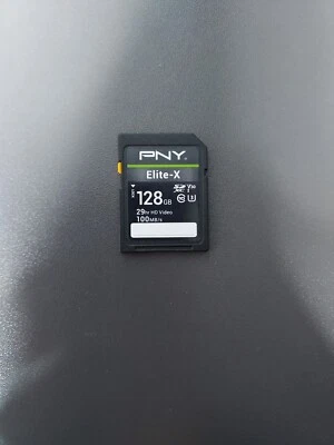 PNY 128GB ELITE- X -- SD CARD - V30 - 100MB/s - SDXC Flash Card NO ORIGINAL BOX  - Image 1 of 2