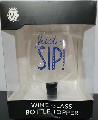 Vidrio de vino - Topper de botella "Just A Sip" ~ Wild Eye Designs Foto 1 de 4